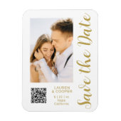 Save the Date Black Gold Stilvolle Moderne Hochzei Magnet (Vertikal)