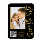 Save the Date Black Gold Stilvolle Moderne Hochzei Magnet (Vertikal)