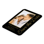Save the Date Black Gold Stilvolle Moderne Hochzei Magnet (Linke Seite)