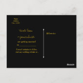 Save the Date Black & Imitats Gold Elegante Verlob Postkarte (Rückseite)
