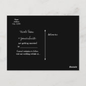 Save the Date Black & Imitats Gold Glitzer Verlobu Postkarte (Rückseite)