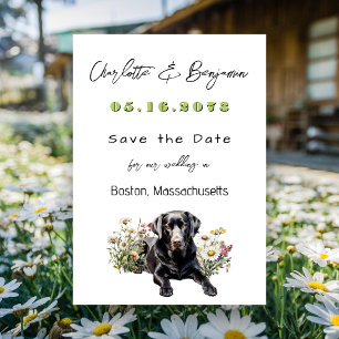 Save the Date Black Lab Hochzeitsankündigung