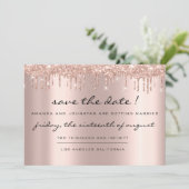 Save the Date Black Rose Tropfen Blue Navy (Stehend Vorderseite)