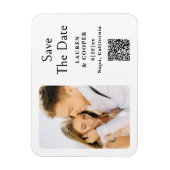 Save The Date Black White Stylish Modern Wedding Magnet (Vertikal)
