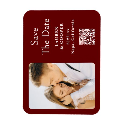 Save The Date Black White Stylish Modern Wedding Magnet (Vertikal)