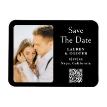 Save The Date Black White Stylish Modern Wedding