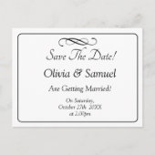 Save The Date -Black & White with Infinity Scroll Ankündigungspostkarte (Vorderseite)