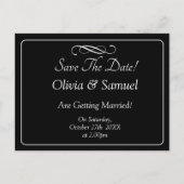 Save The Date -Black & White with Infinity Scroll  Ankündigungspostkarte (Vorderseite)
