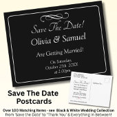 Save The Date -Black & White with Infinity Scroll  Ankündigungspostkarte