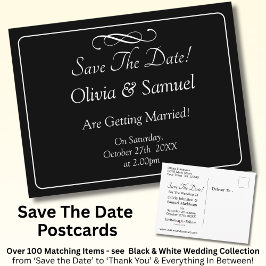 Save The Date -Black & White with Infinity Scroll  Ankündigungspostkarte