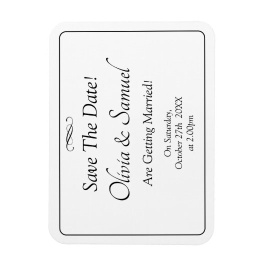Save The Date - Black & White with Infinity Scroll Magnet (Vertikal)