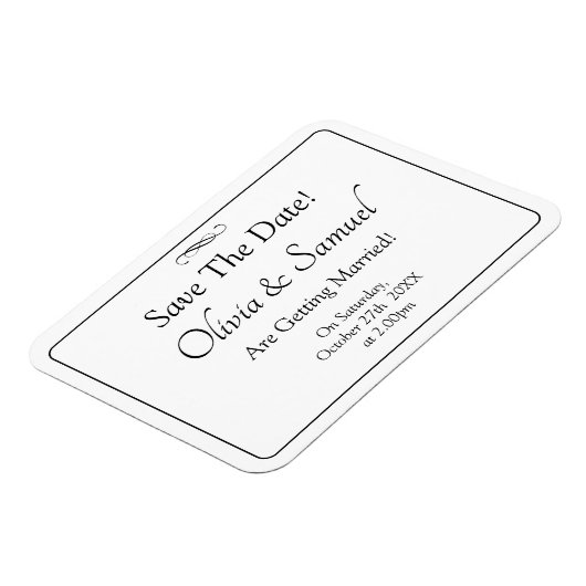 Save The Date - Black & White with Infinity Scroll Magnet (Linke Seite)