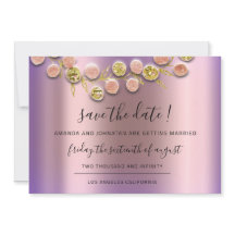 Save the Date Black Wreath Rose Gold Lila