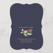 Save The Date. Bläserkarte für Navy Blue Watrecolo Save The Date (Rückseite)