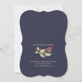 Save The Date. Bläserkarte für Navy Blue Watrecolo Save The Date (Rückseite)