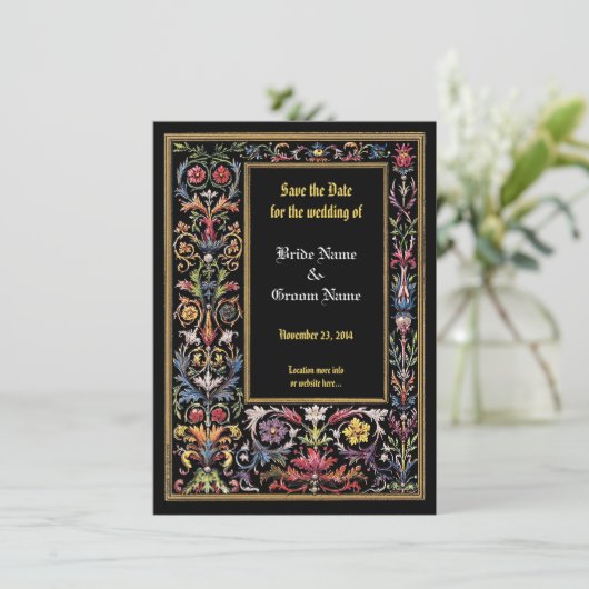 Save the Date bläserleuchtet mittelalterlich essba Ankündigung (Stehend Vorderseite)