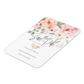 Save the Date Blassrosa Hütte Peonys Magnet (Linke Seite)