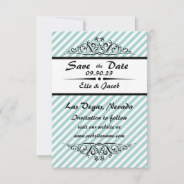 Save the Date blau gestreift - 3x5 Flachbild-Fotok
