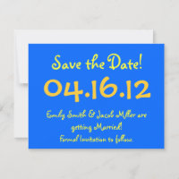 Save the Date blau und gelb