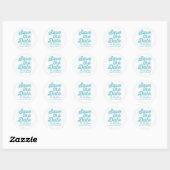 "Save the Date" blaue Hochzeiten Runder Aufkleber (Blatt)