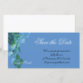 Save the Date, blaue Hydrangea-Blume Date (Vorne/Hinten)