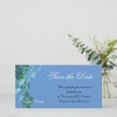 Save the Date, blaue Hydrangea-Blume Save The Date (Stehend Vorderseite)