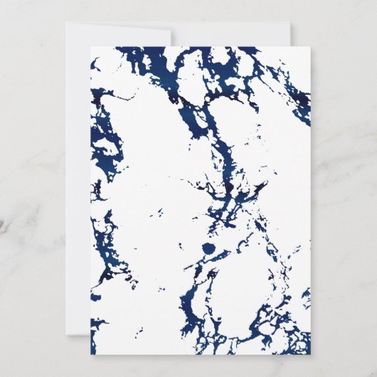 Save the Date blaue Marmor, Silber und Weiß (Rückseite)