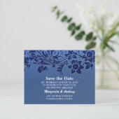 Save the Date blaue Postkarten (Stehend Vorderseite)