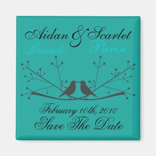SAVE THE DATE BLAUE WEDD MAGNET - Maßgeschneiderte (Vorne)