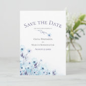 Save the Date Blauer Garten Einladung (Stehend Vorderseite)