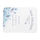 Save the Date Blauer Garten Magnet (Horizontal)