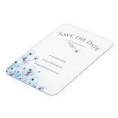 Save the Date Blauer Garten Magnet (Linke Seite)