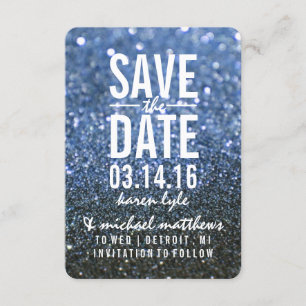 Save the Date blauer Lit Nite Fab Einladung