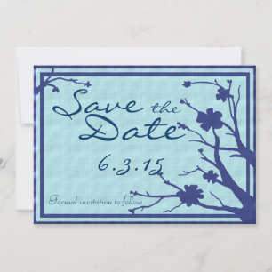 Save the Date bläuliche Hochzeitsfeiern