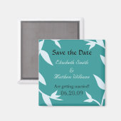 Save the Date Blue 2 Vines Magnet (Vorderseite/Rückseite)