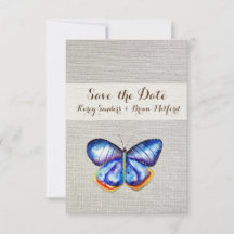 Save the Date Blue Butterfly