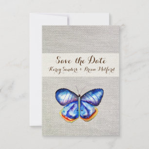 Save the Date Blue Butterfly