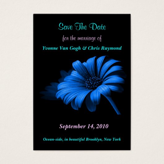 Save the Date Blue Daisy II (Vorderseite)