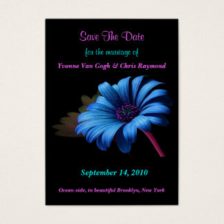 Save the Date Blue Gray Daisy V