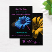 Save the Date Blue Orange Yellow Daisy (Schreibtisch)