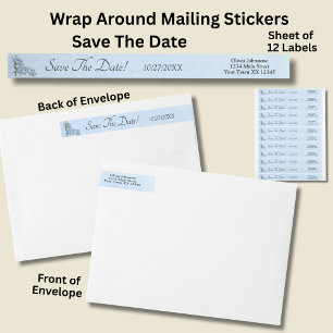 Save the Date, Blue Peony Set