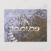 Save the Date Blue und Brown Hearts Ankündigungspostkarte (Vorderseite)