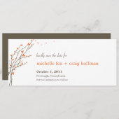 Save the Date blühende Zweige - Orange (Vorne/Hinten)