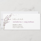 Save the Date blühende Zweige - Plum (Vorderseite)