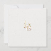 Save the Date Blume der Goldenen Kontur Einladung (Rückseite)