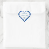 Save the Date Blume Heart Sticker anpassen (Tasche)