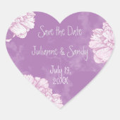 Save the Date Blume in Blumen anpassen Herz-Aufkleber (Vorderseite)