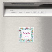Save the Date, Blume-Randmagnete Magnet (In Situ (Geschirrspüler))