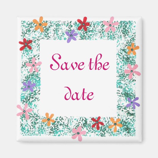 Save the Date, Blume-Randmagnete Magnet (Vorne)