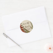 Save the Date Blume Romance Round Sticker (Umschlag)